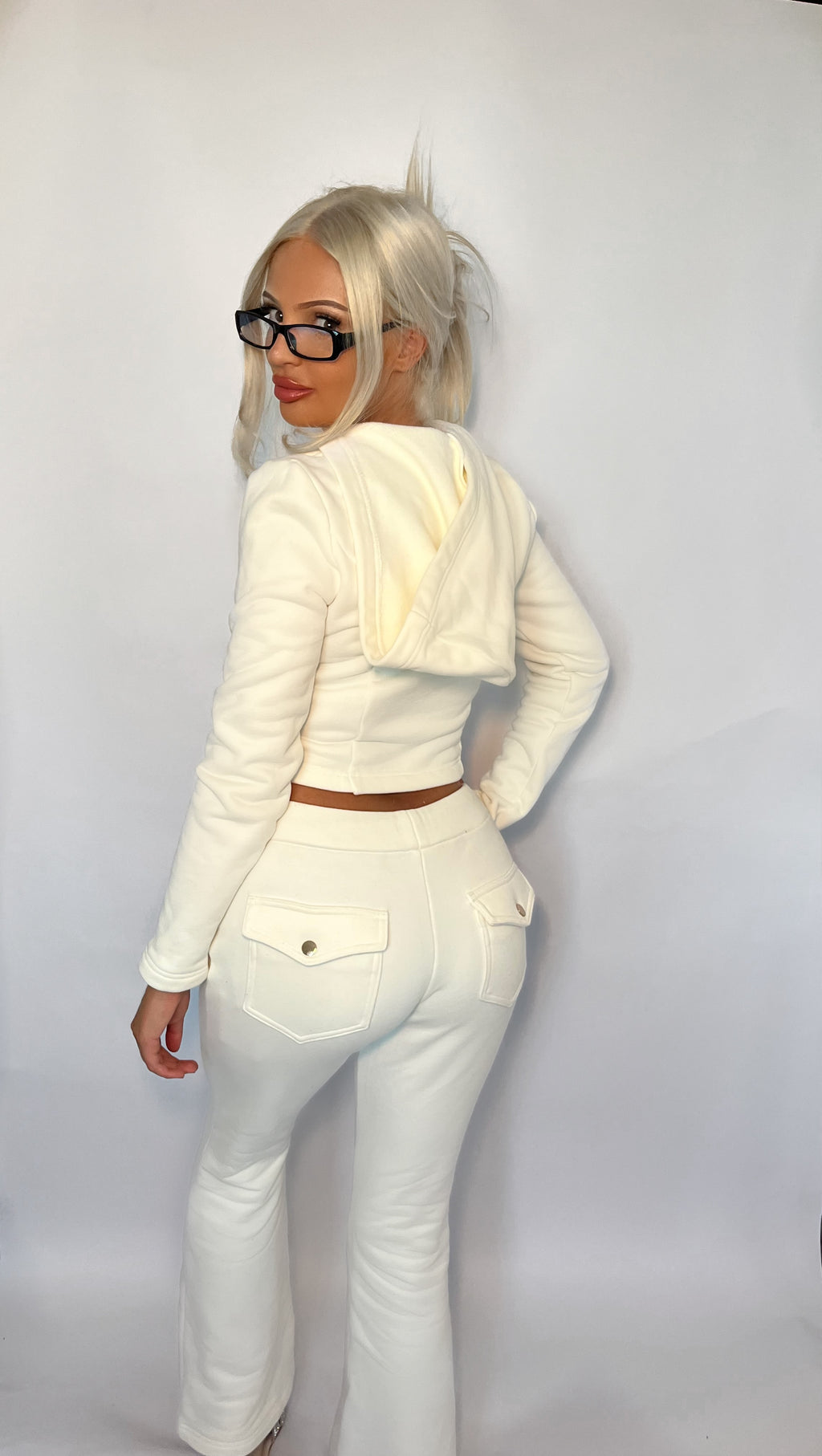 White flared tracksuit