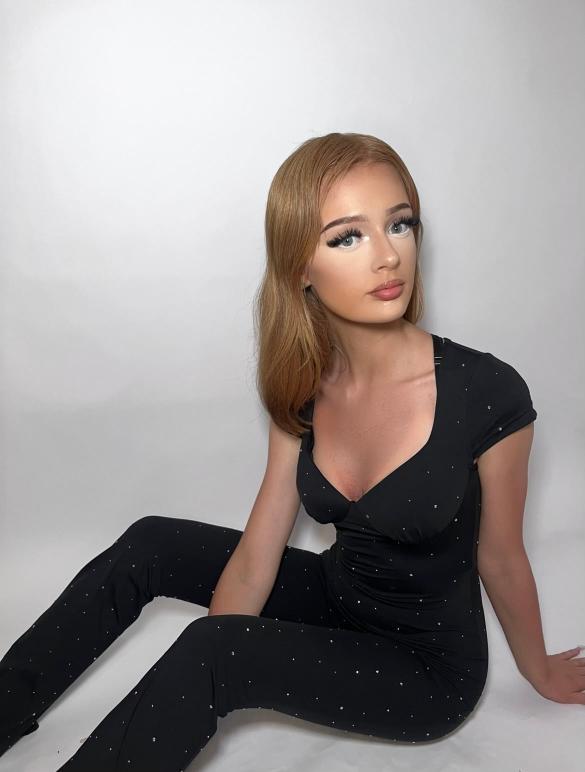 Flared Rhinestone jumpsuit